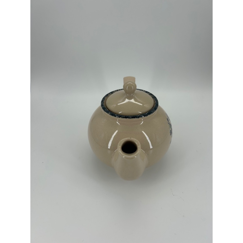 Home & Garden Party Ltd 2002 Floral Teapot‎ Beige Stoneware Cottagecore - Picture 5 of 10